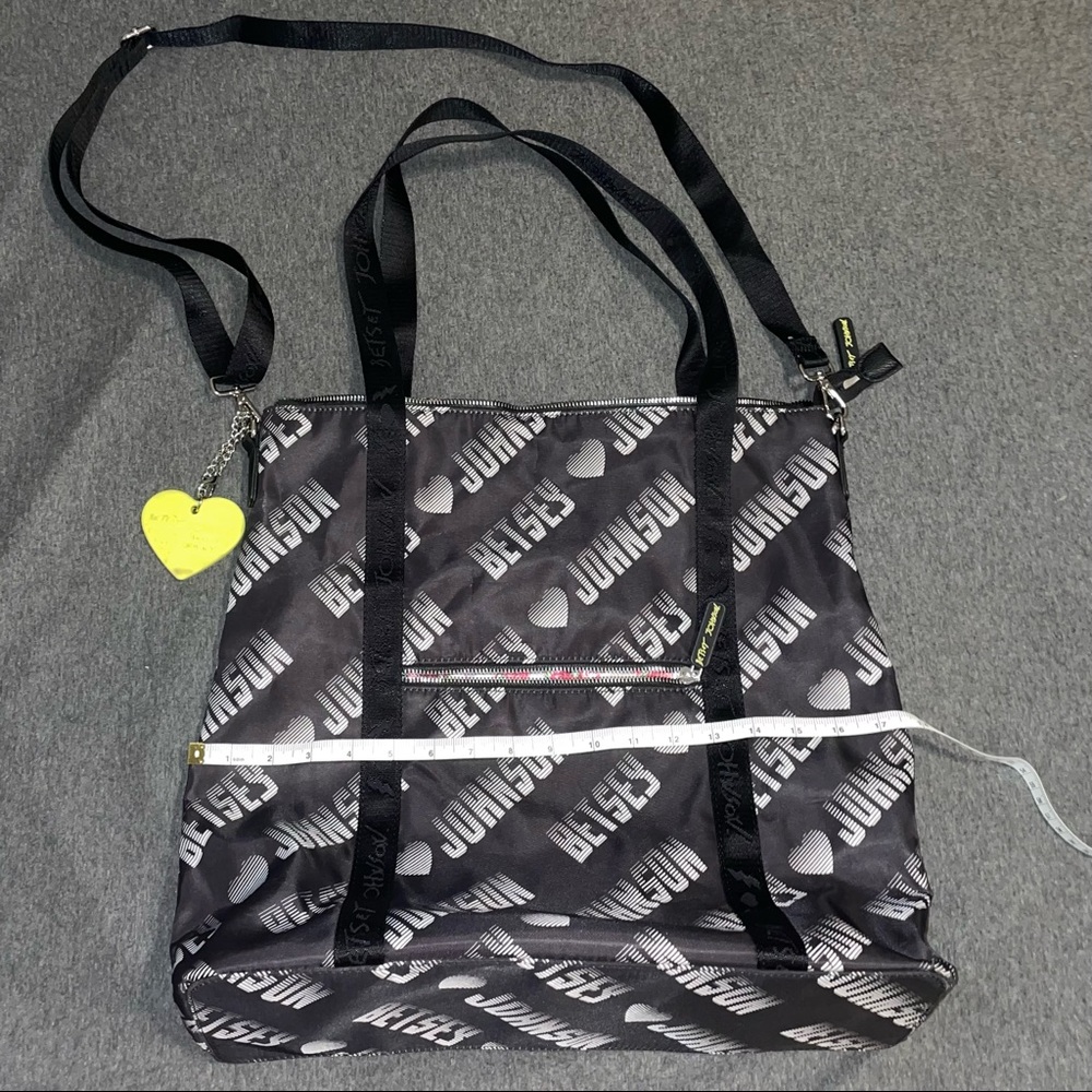 Betsy Johnson black purse, tote / shoulder bag, with crossbody strap